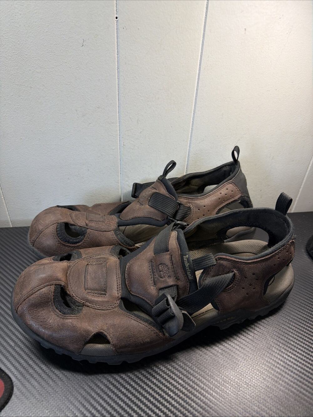 Timberland Y2K Dad Shoes Mens Leather Sandals Size 13 Brown